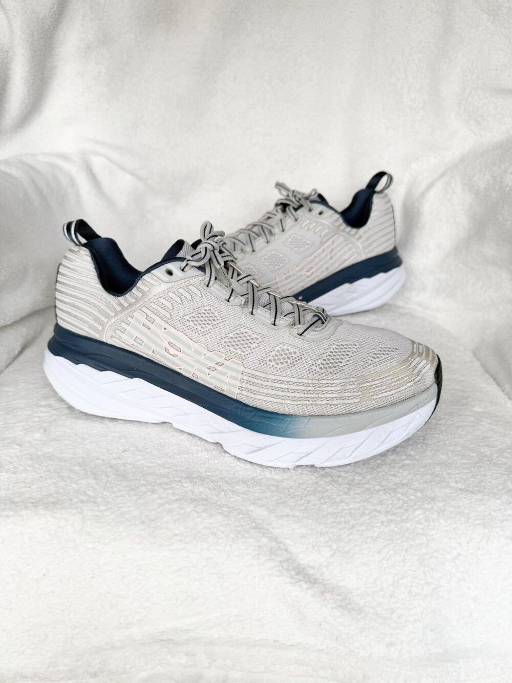 Hoka Bondi 6 Women's Size 9.5 Lunar Rock Nimbus Cloud Running Shoes Sneakers